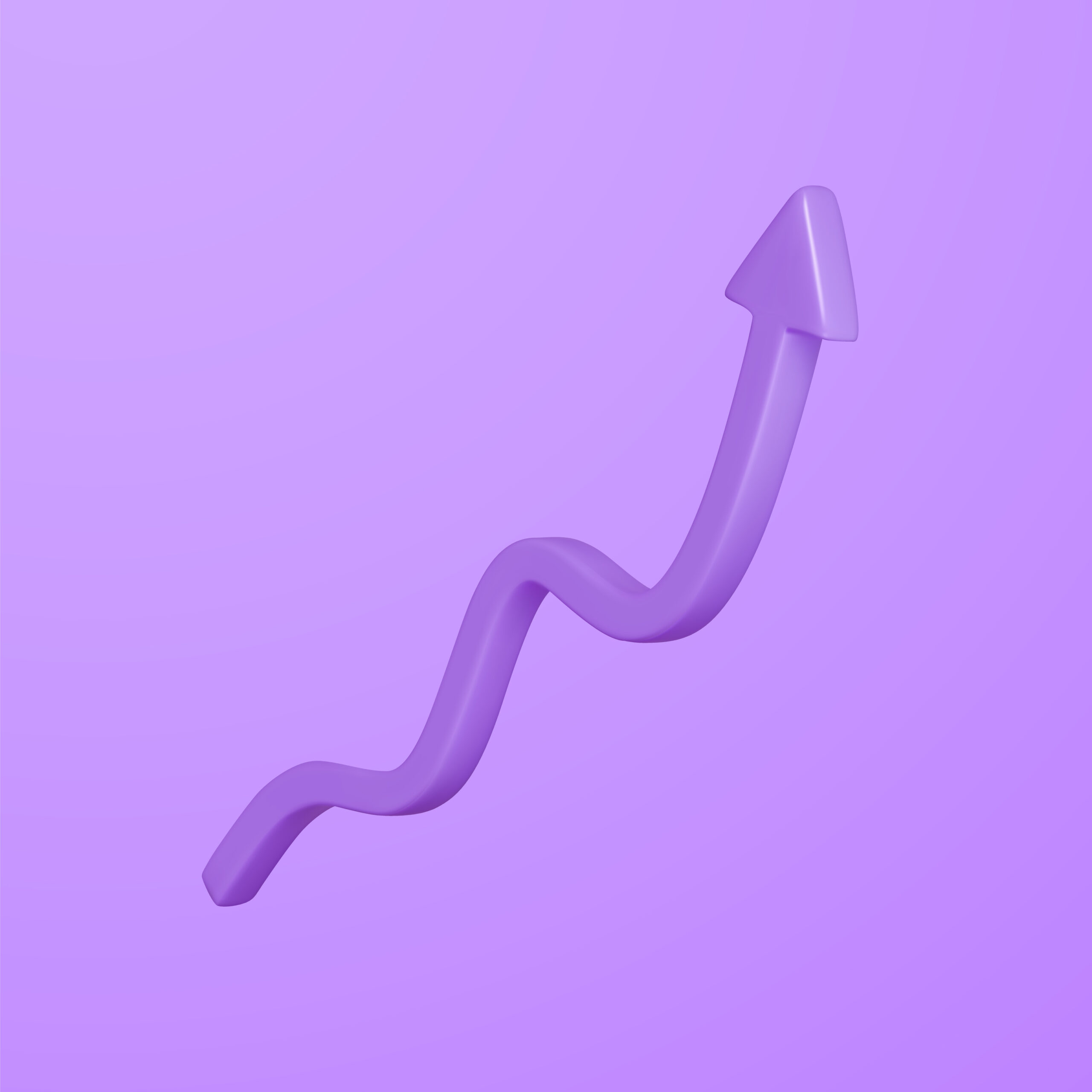purple 3D rising arrow